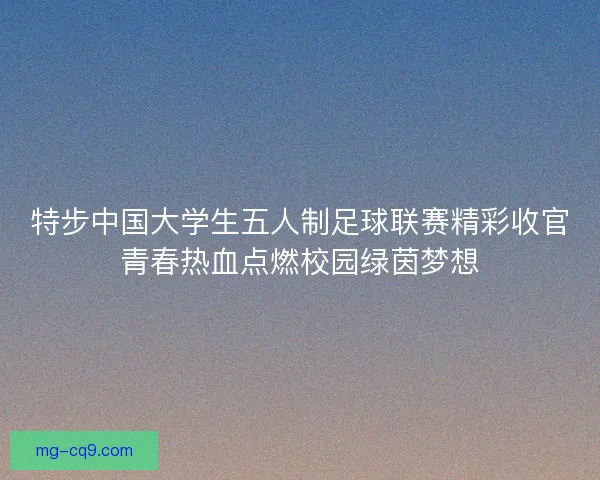 特步中国大学生五人制足球联赛精彩收官青春热血点燃校园绿茵梦想